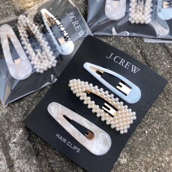 J. Crew Accessories - J.Crew Pearl hair clip set of three